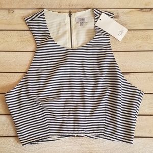 NWT L Striped Crop Top